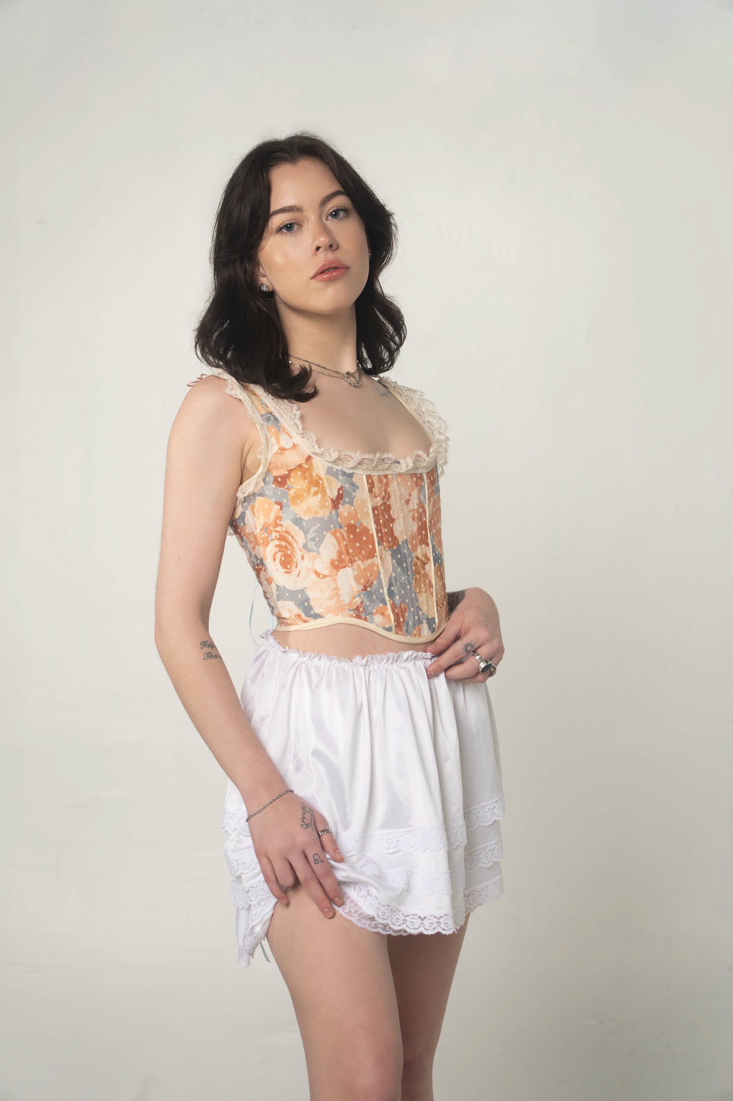 Handmade Floral Print Corset Size XS
