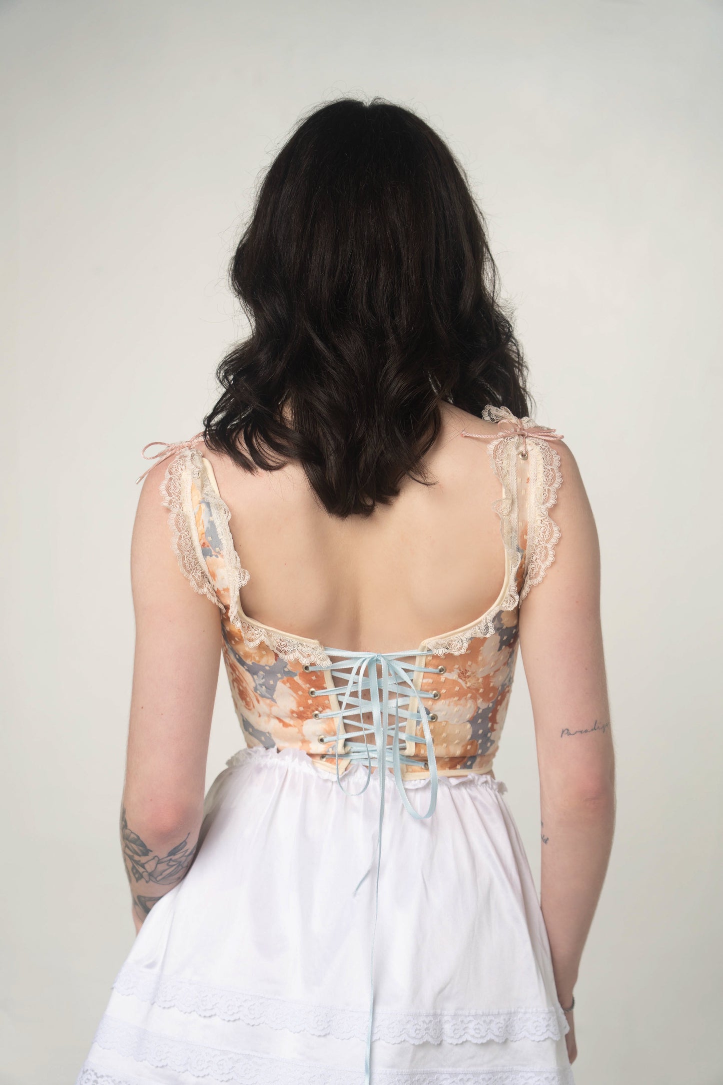 Handmade Floral Print Corset Size XS