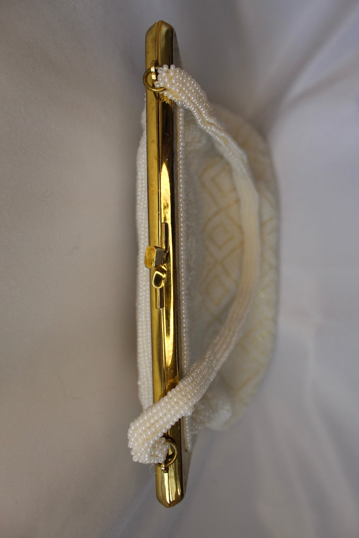 Vintage White Beaded Evening Bag