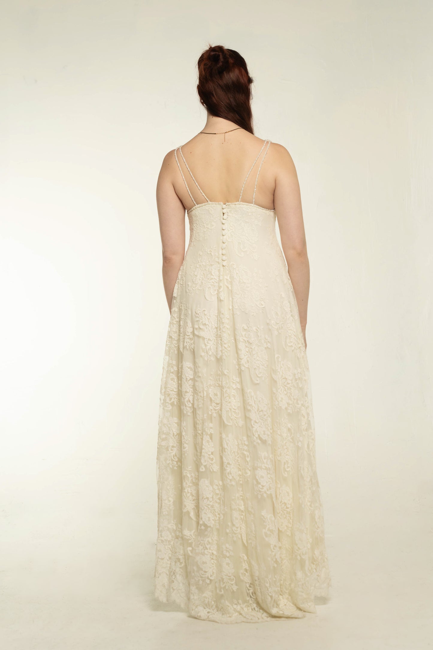 Floranna White Lace Beaded Gown Size Large