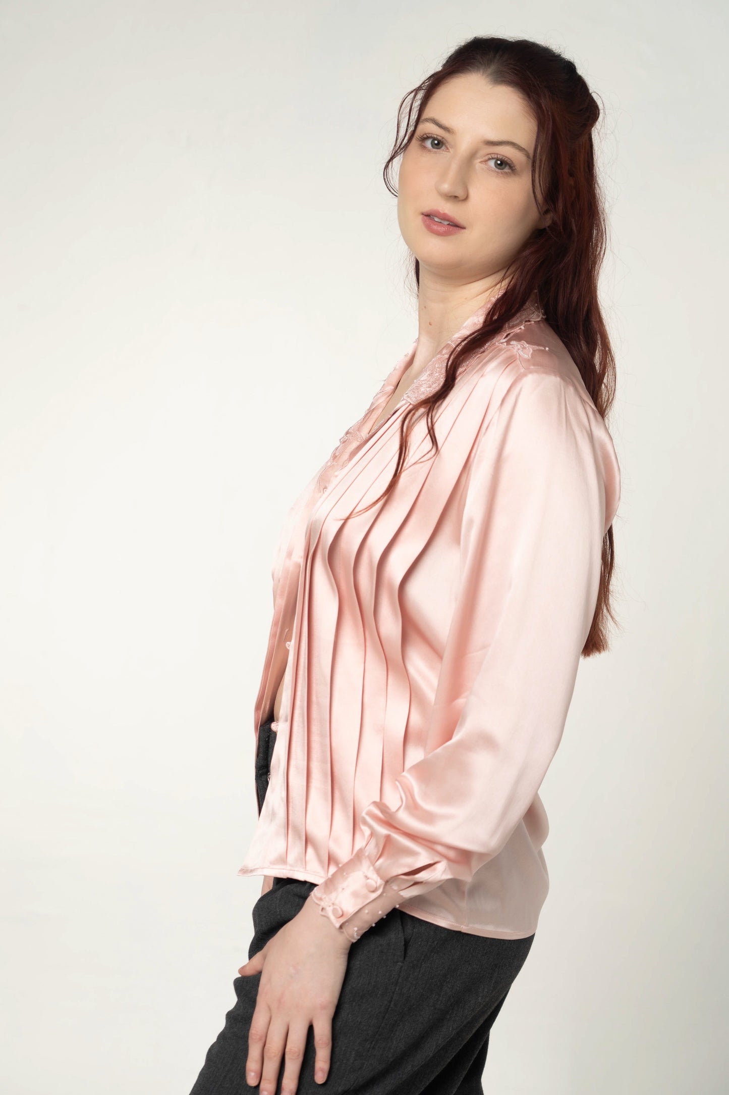 Paul Alexander Pink Silk Button Up Size Medium