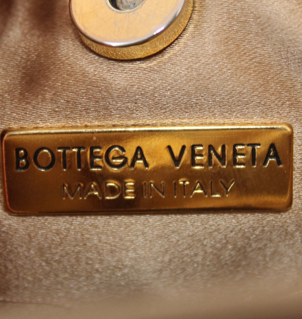 Bottega Veneta 1994 Gold Intrecciato Satin Mini Top Handle Bag