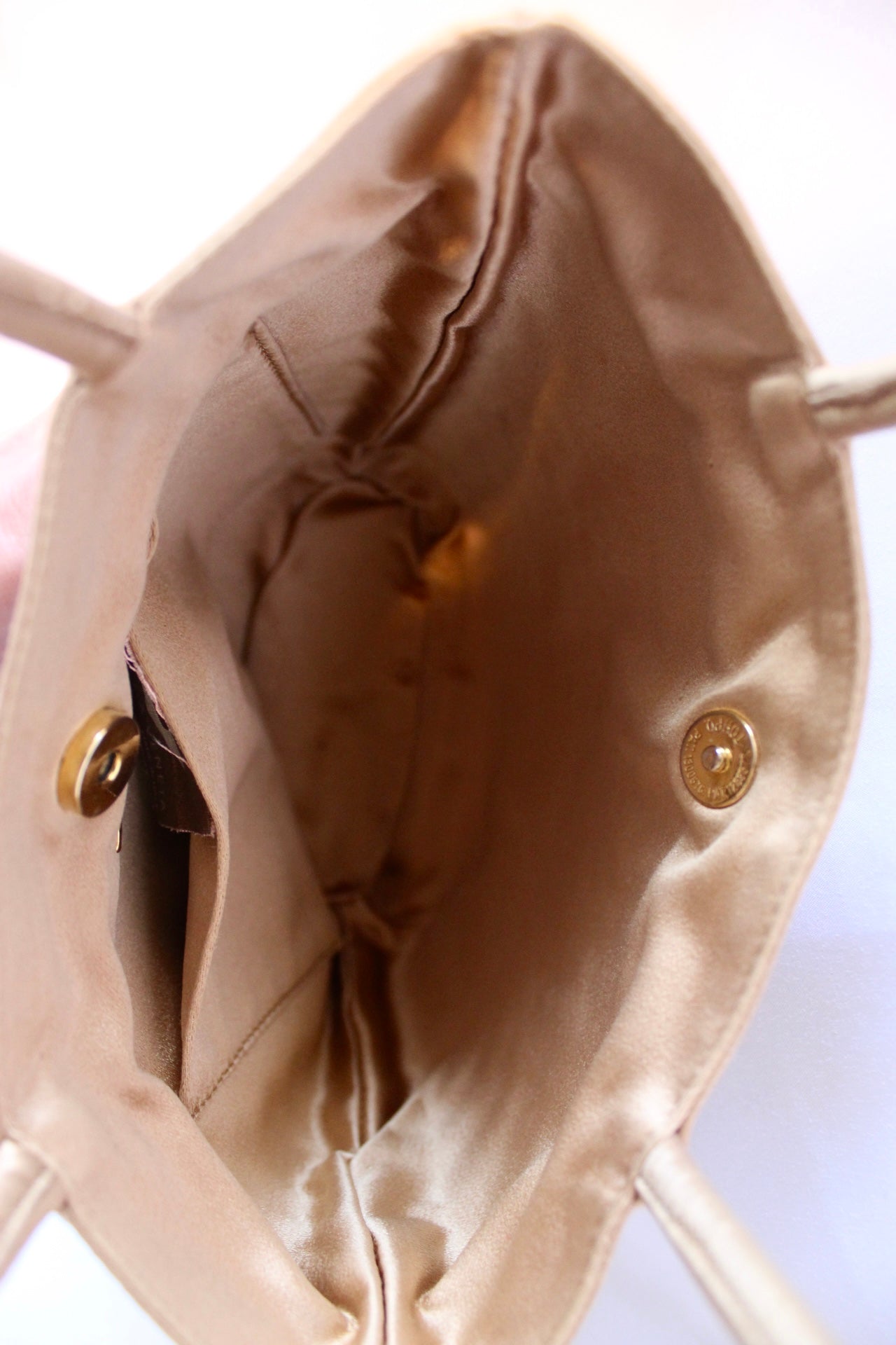 Bottega Veneta 1994 Gold Intrecciato Satin Mini Top Handle Bag