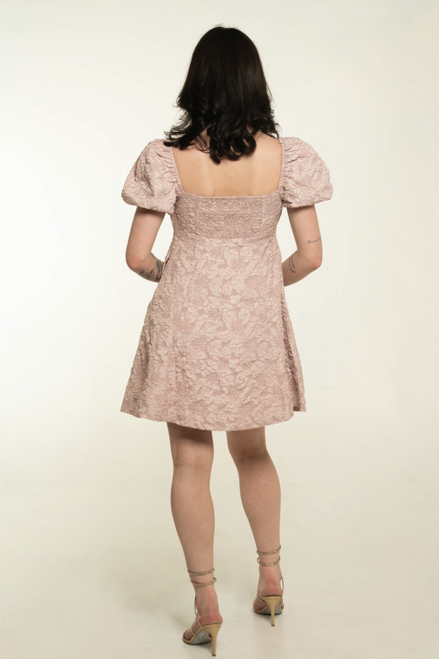 En Saison Dusty Rose Floral Patterned Babydoll Dress Size XS