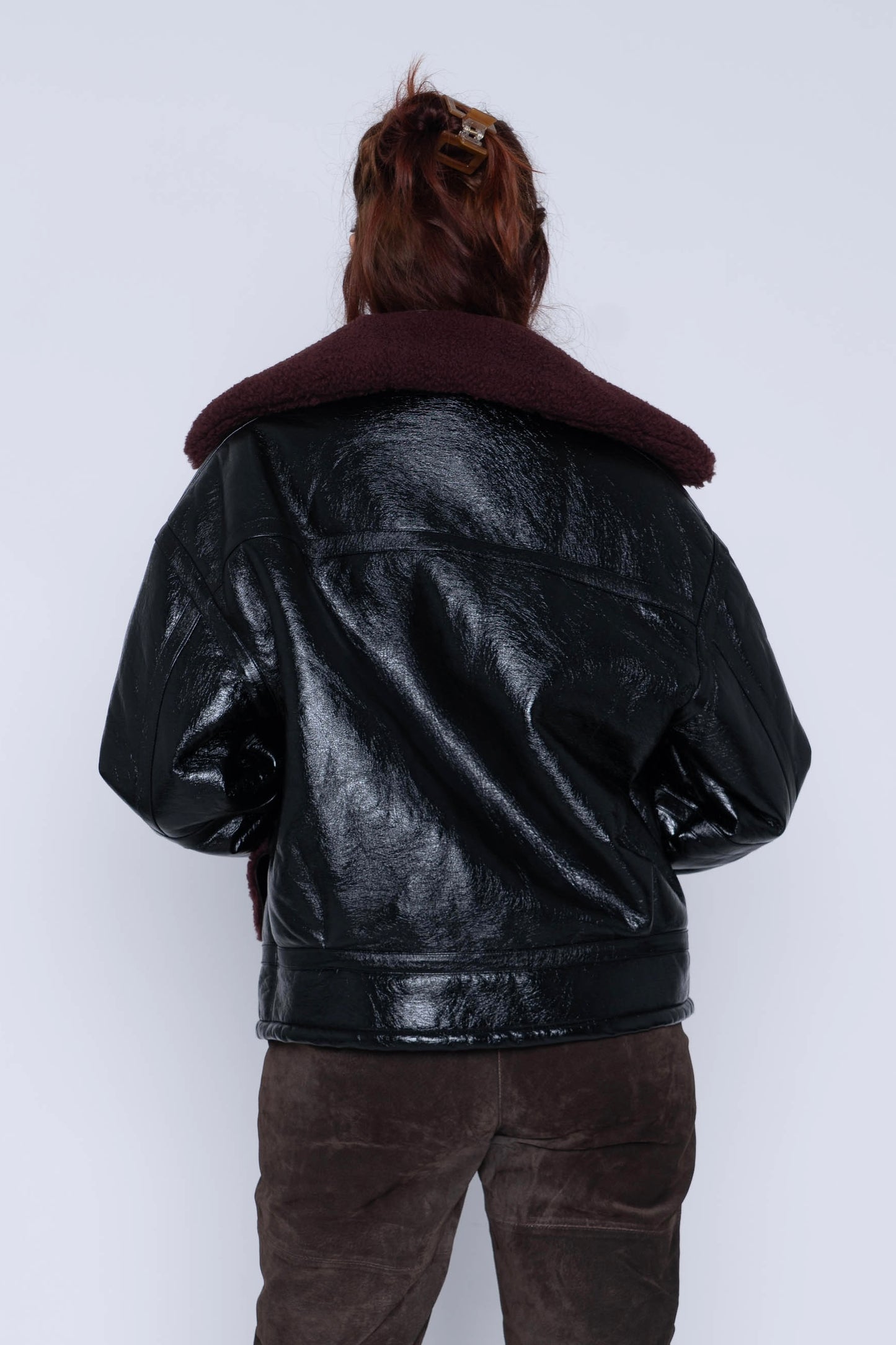 Apparis ‘Catalina’ Noir and Burgundy Coat