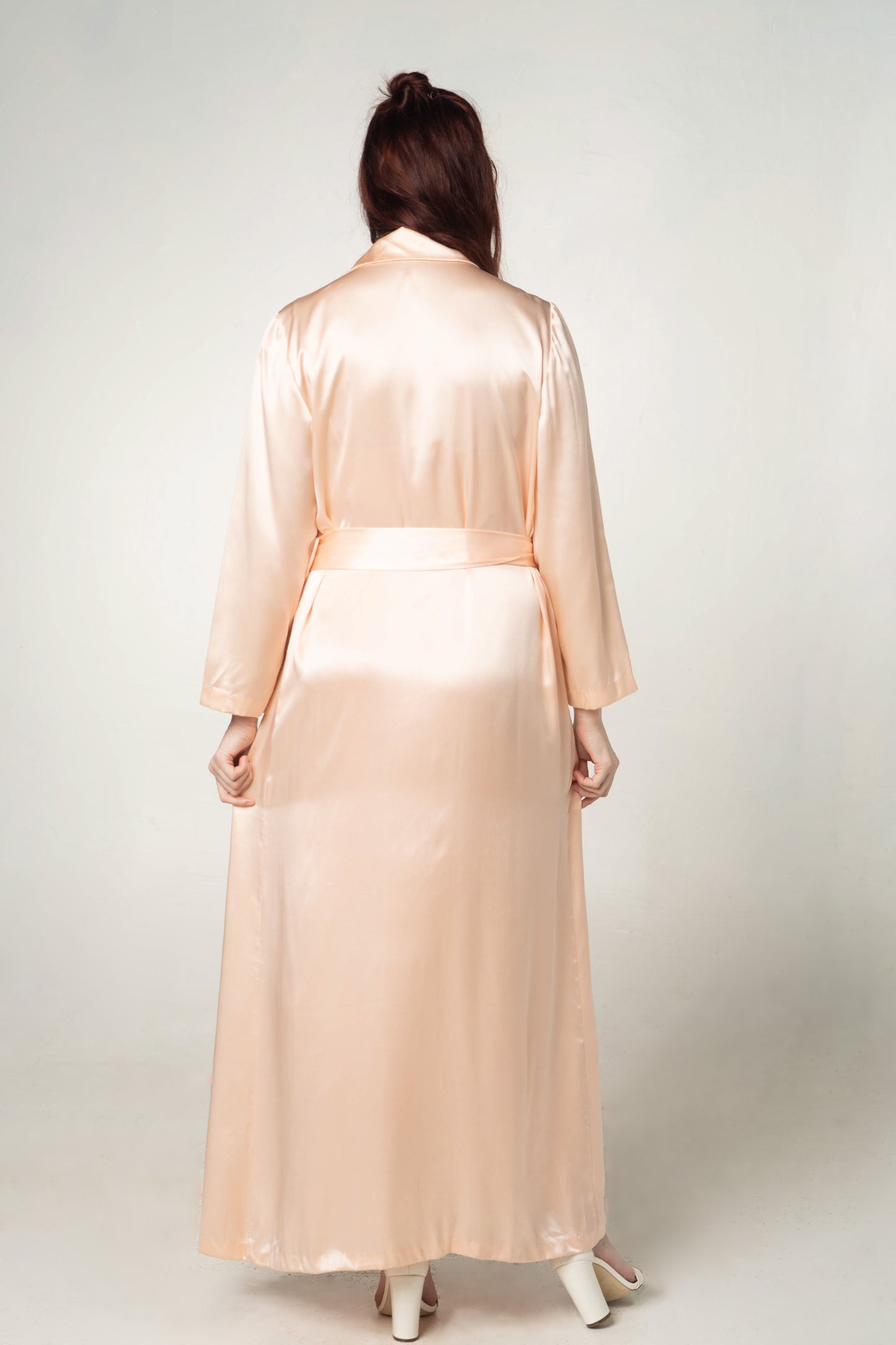 Vintage Peach Silk Robe O/S