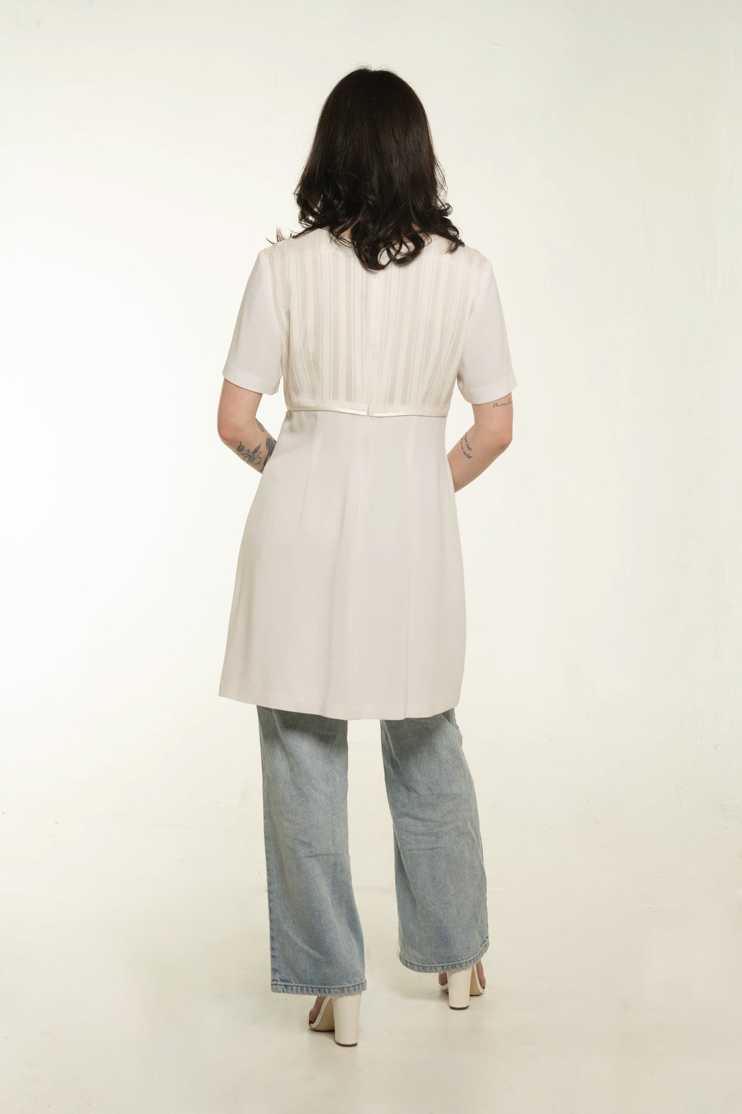 Vintage O'Girl White Babydoll Dress Size Large