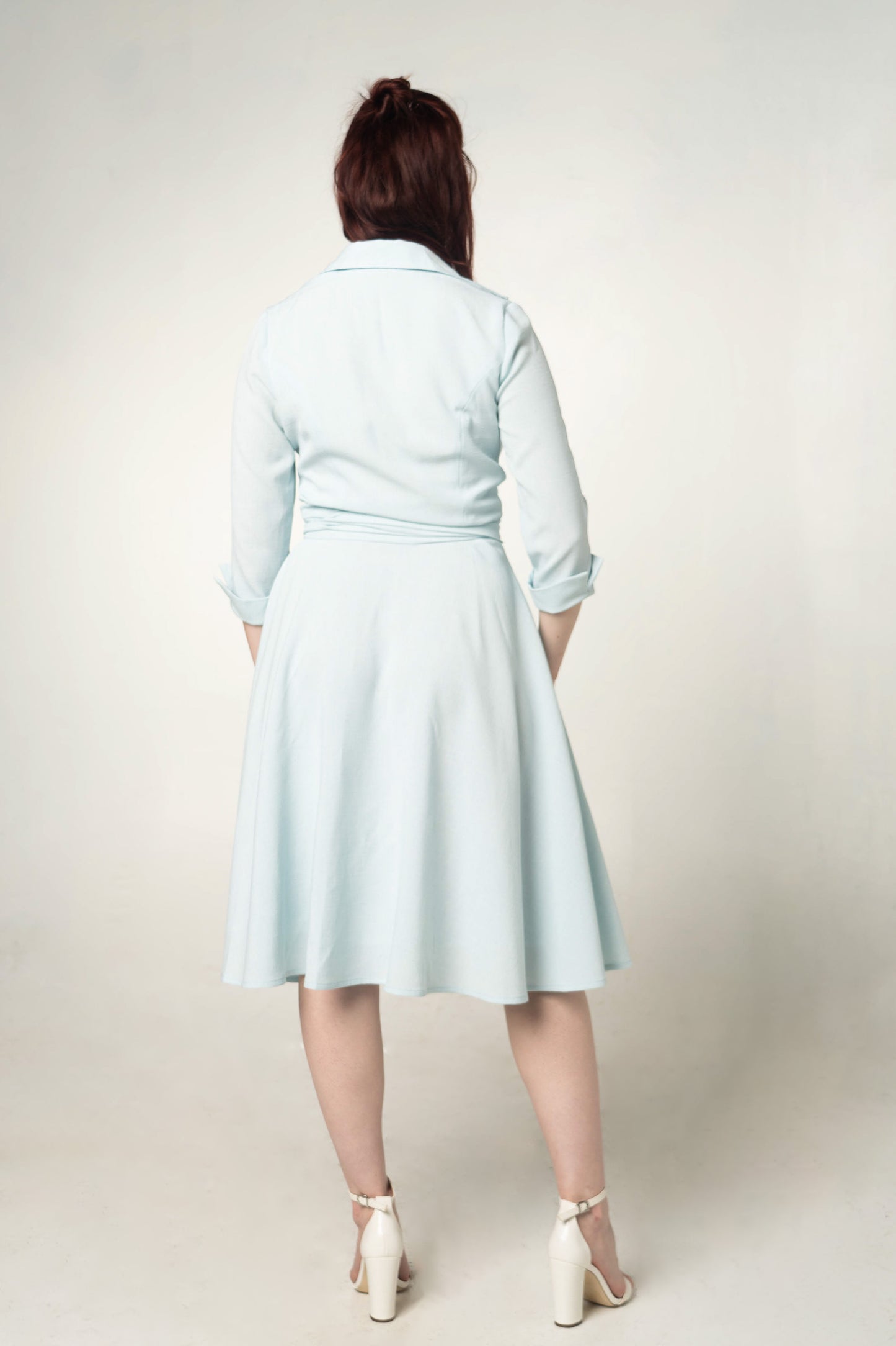 Vintage Handmade Blue Wrap Dress Size Large