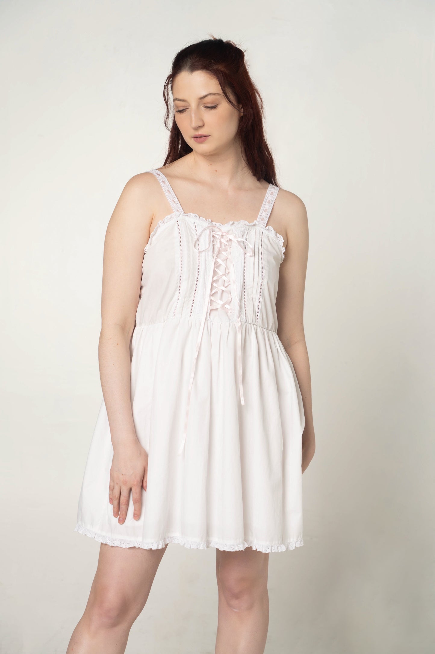 White Babydoll Sleeveless Dress Size Large / XL
