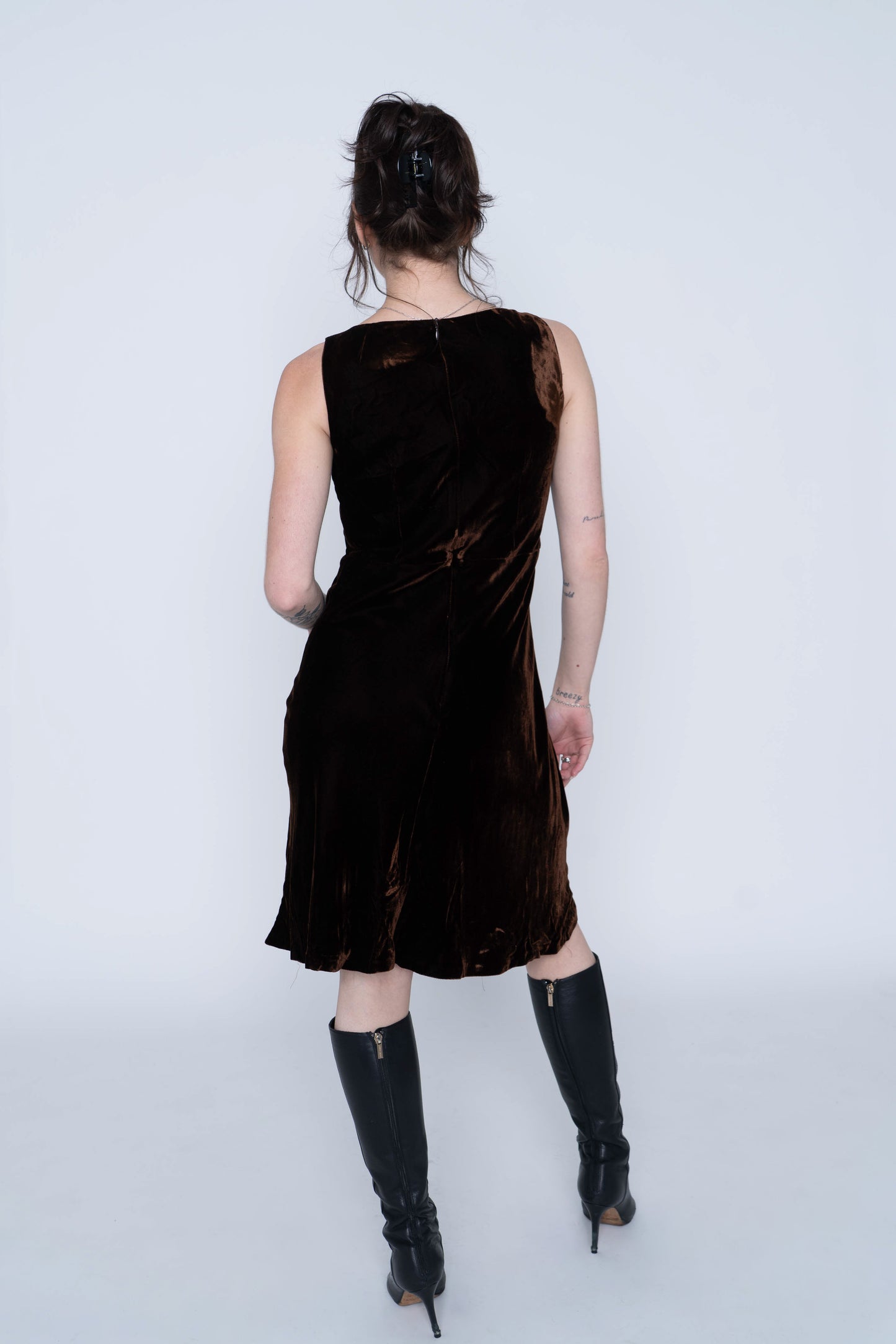 Marisa Minicucci Brown Velvet Dress Size Small