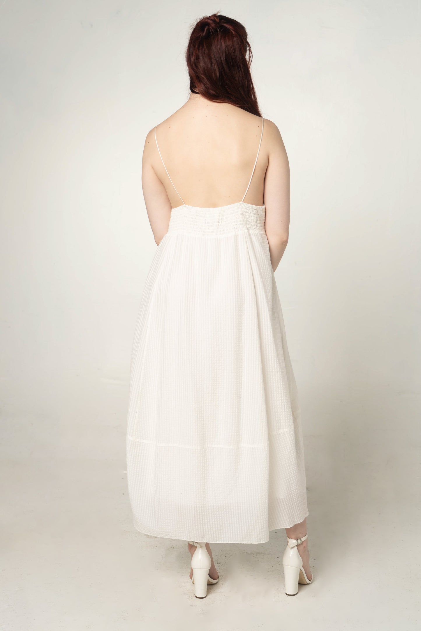 La Ligne White V-Neck Front Tie Maxi Dress Size XL