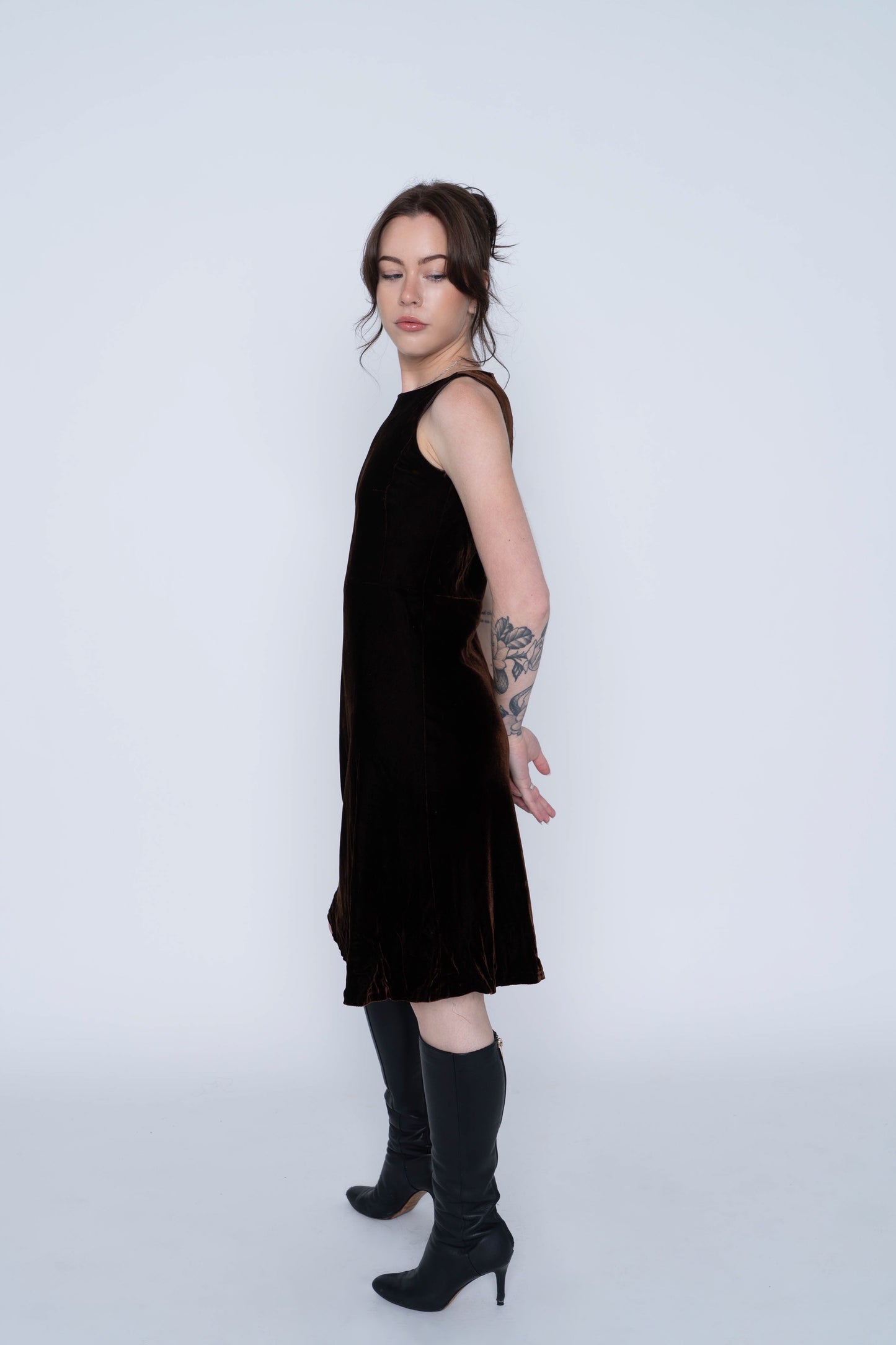 Marisa Minicucci Brown Velvet Dress Size Small