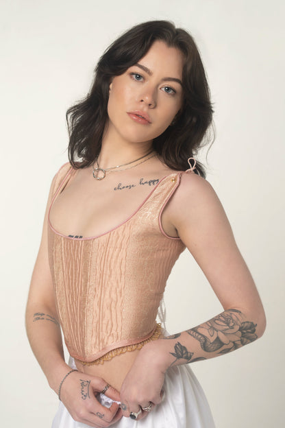 Handmade Textured Pink Corset Size Small