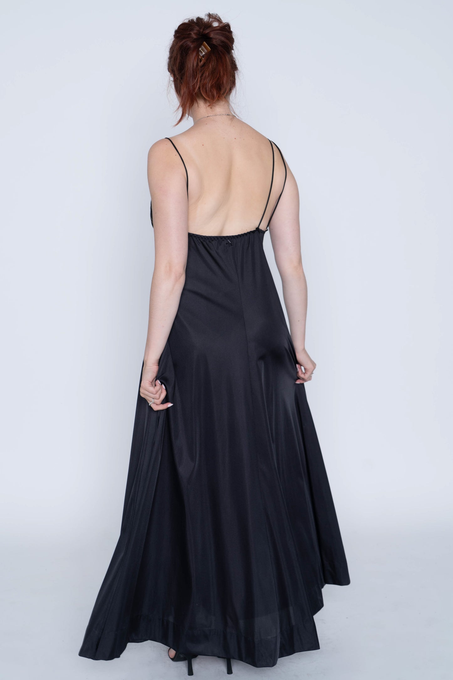 Vintage Le Voy’s Black Lace/Satin Evening Gown