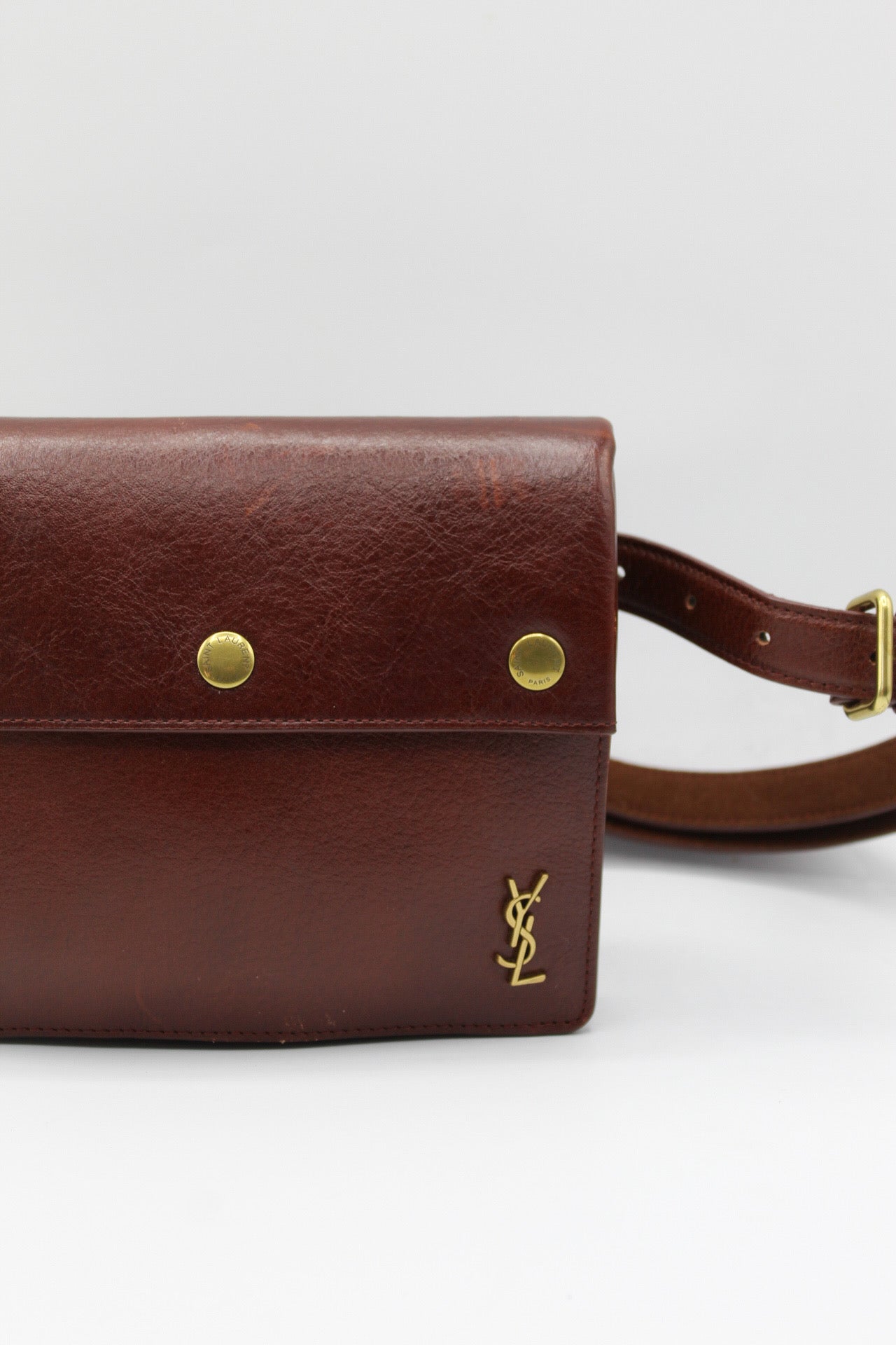 YSL Monogram ‘Noe’ Grained Calf Leather Cognac Belt Bag