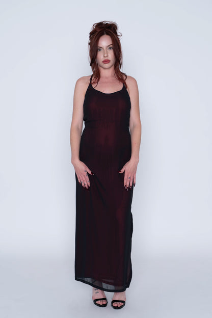 Black/Red Cross Back Sultry Dress