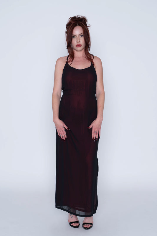 Black/Red Cross Back Sultry Dress