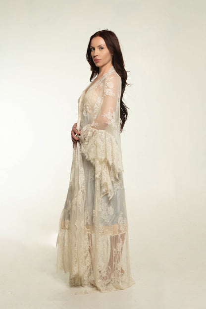 Muche & Muchette Cream Lace Robe O/S