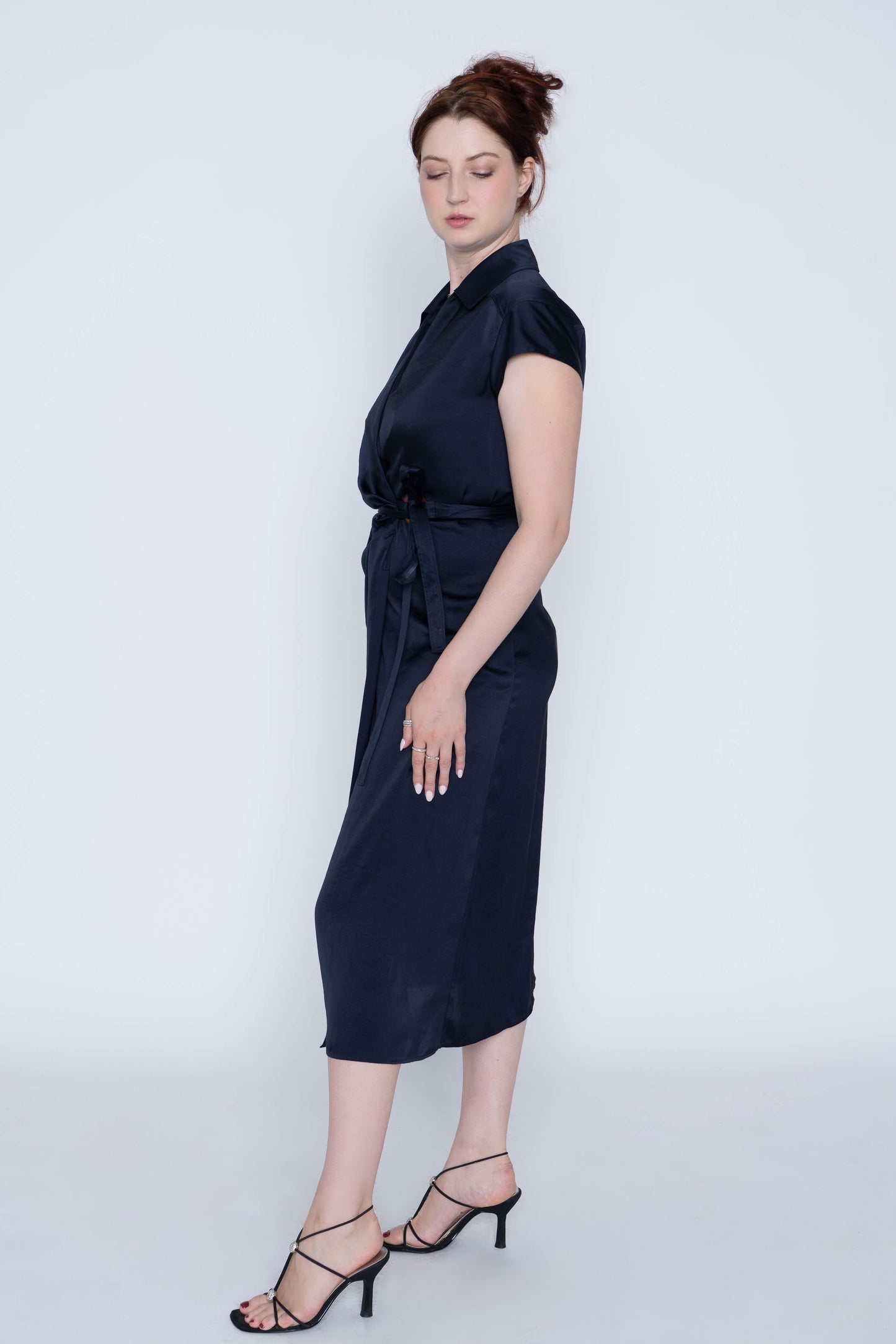 Claudie Pierlot Navy S/S Wrap Dress Size M