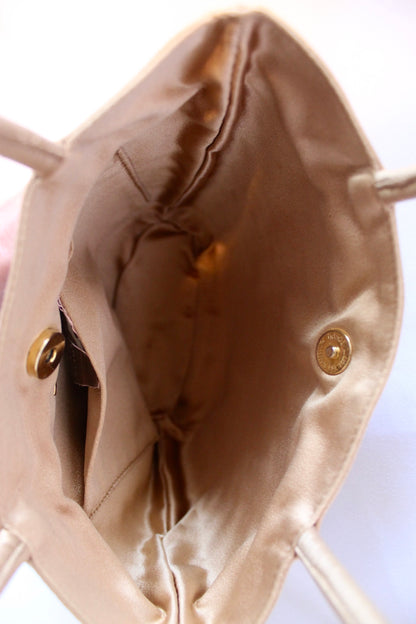 Bottega Veneta 1994 Gold Intrecciato Satin Mini Top Handle Bag