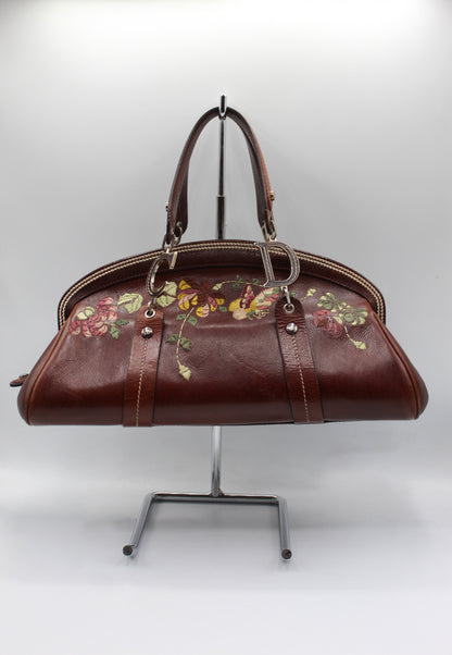 2005 Dior by John Galliano Floral Embroidered Bowler Bag