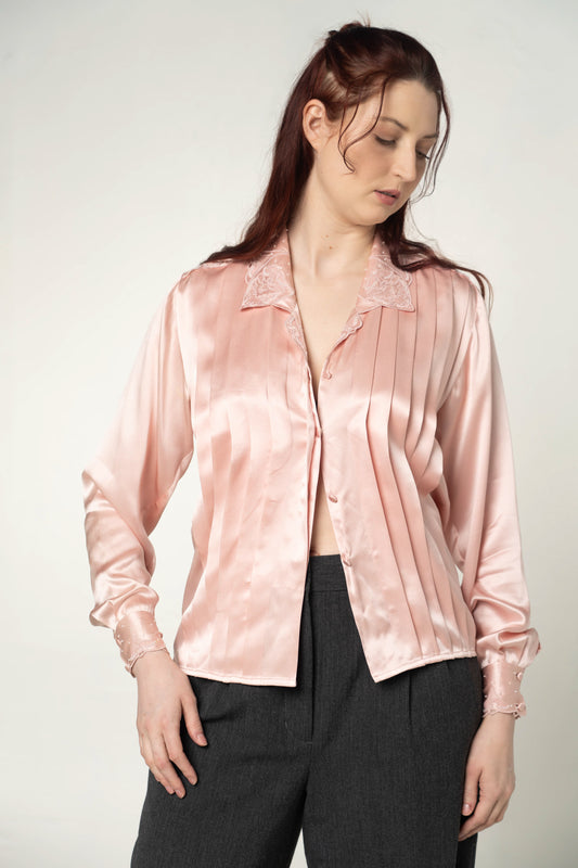 Paul Alexander Pink Silk Button Up Size Medium