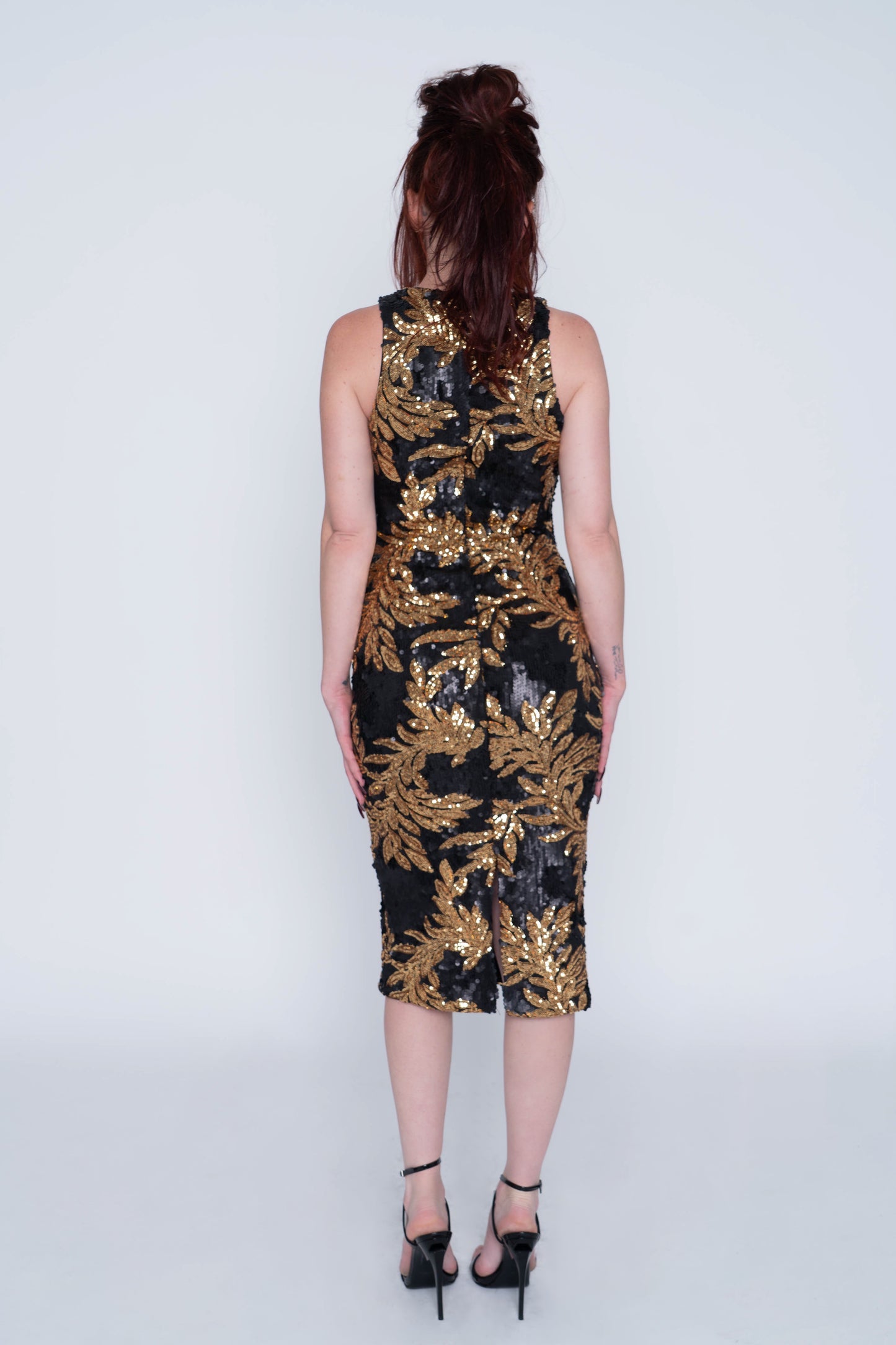 D.C.I. Black/Gold Sleeveless Maxi Dress