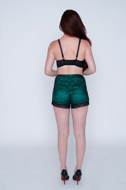 Green/Black Lace Lingerie Set