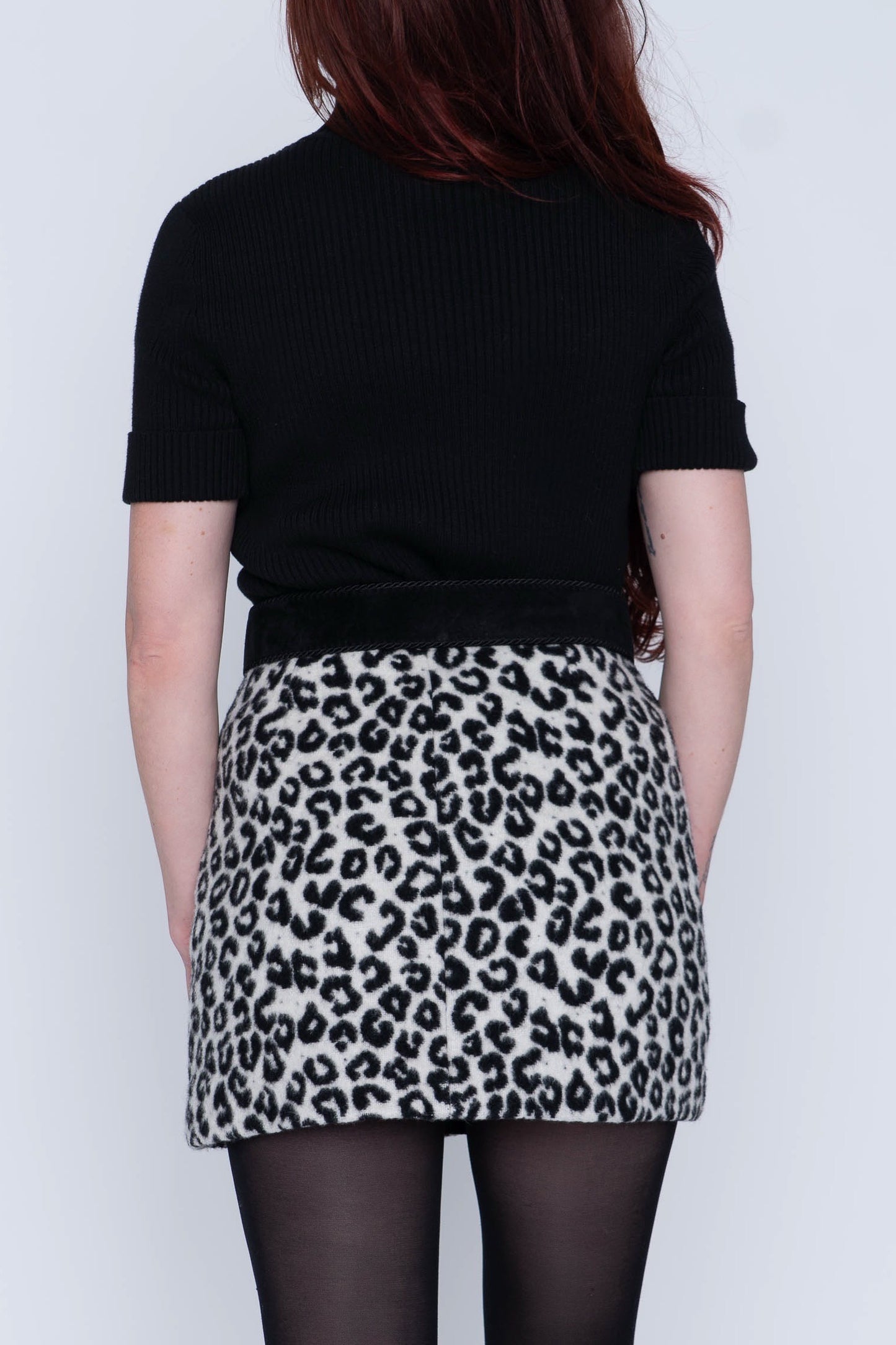 Maje Black/White Leopard Mini Size 38