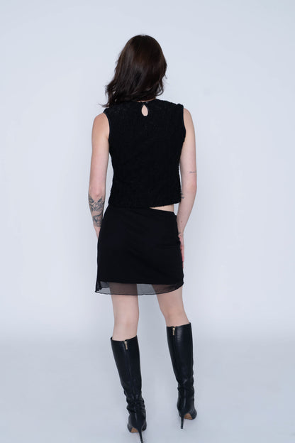 Hanna Vintage Black Tank Top Size Large