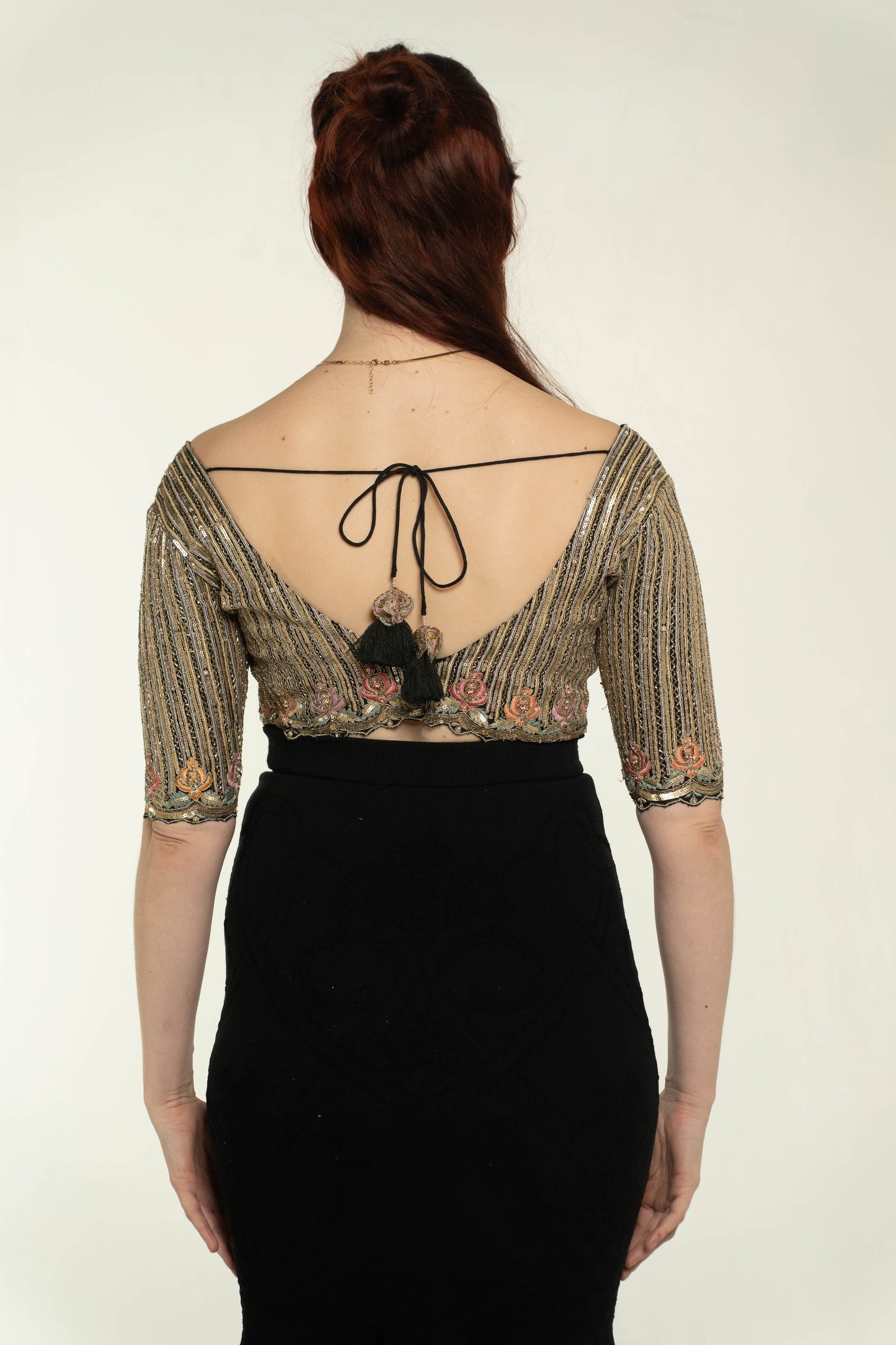 Paulmi & Harsh Gold/Muticolour Beaded Top Size Medium