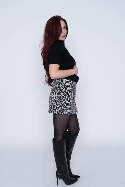 Maje Black/White Leopard Mini Size 38