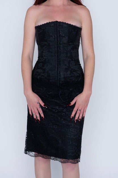 Vintage Two Roads Black Lace Midi Skirt Size S