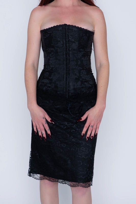 Vintage Two Roads Black Lace Midi Skirt Size S