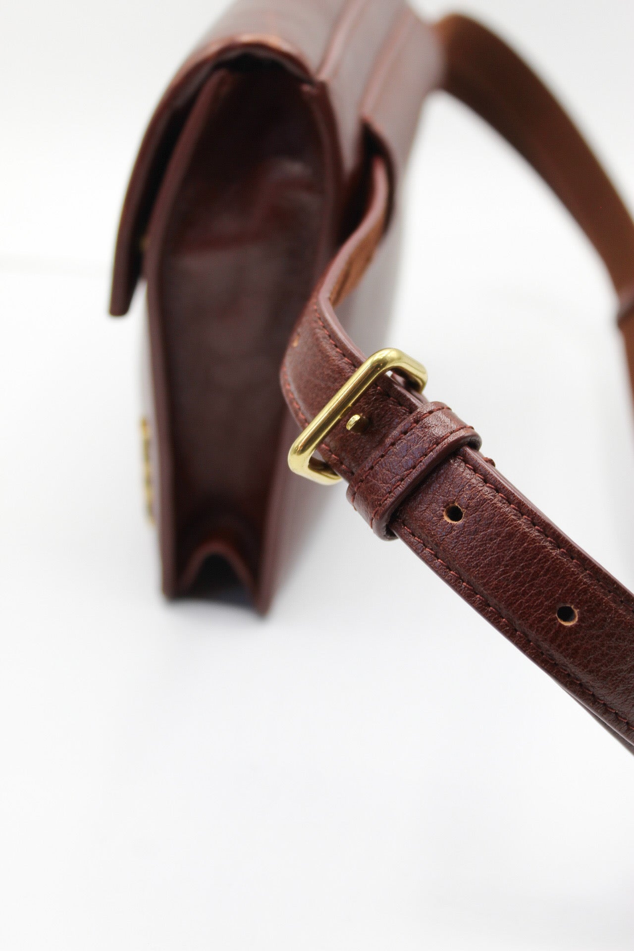 YSL Monogram ‘Noe’ Grained Calf Leather Cognac Belt Bag