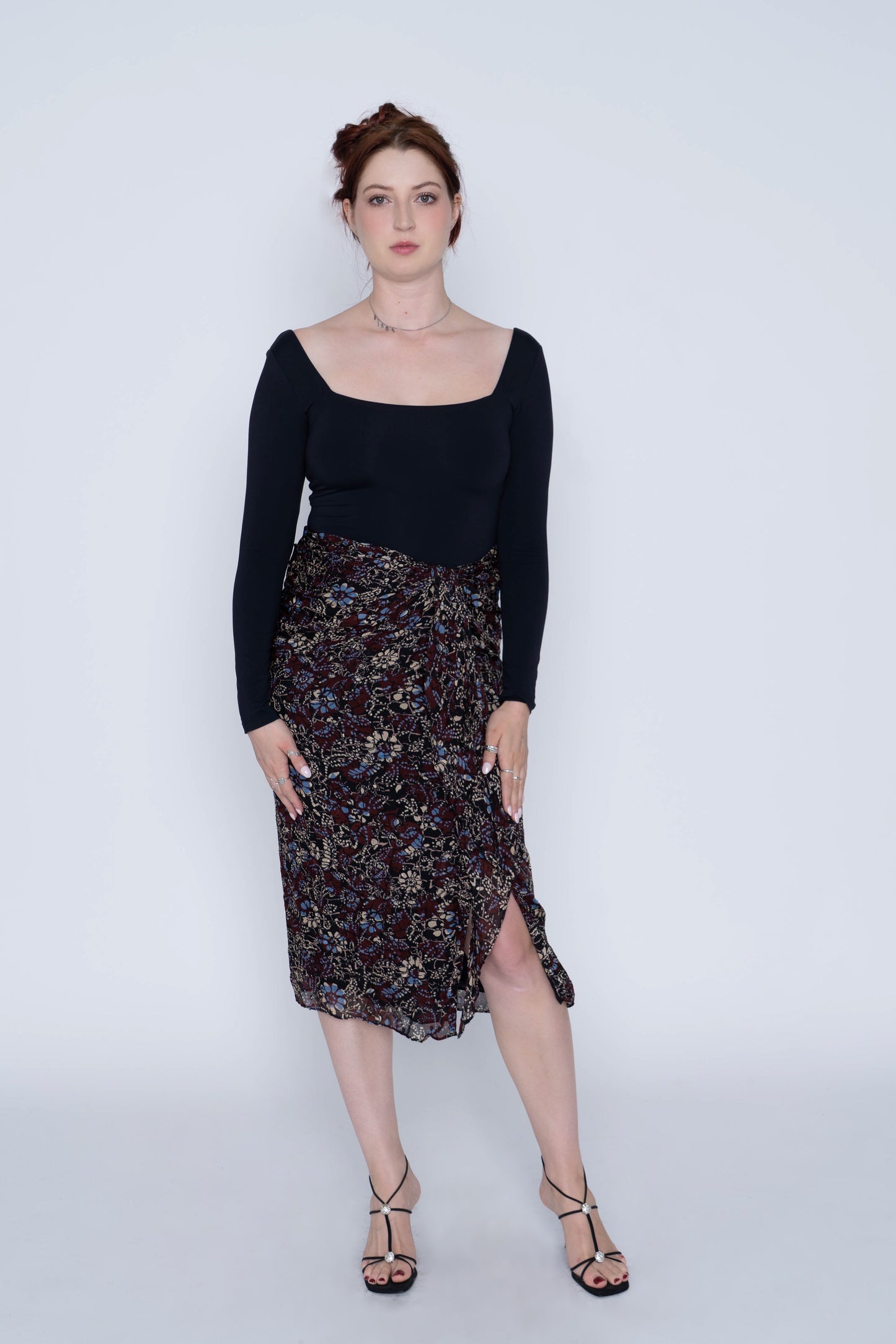 Ba&sh ‘Galia’ Floral Midi Skirt NWT Size L