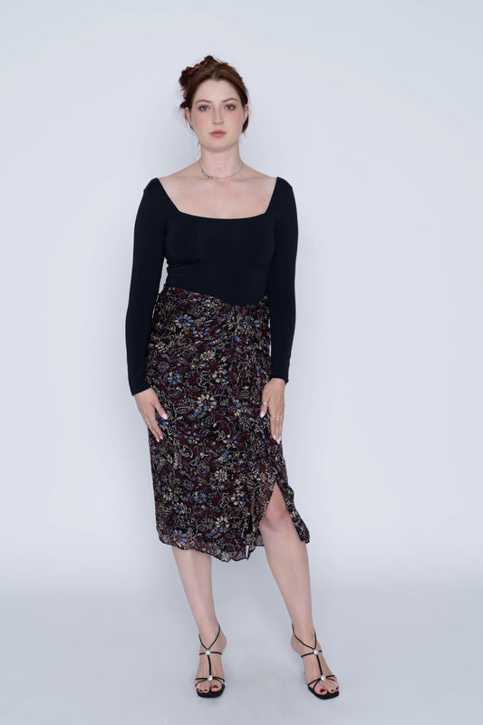 Ba&sh ‘Galia’ Floral Midi Skirt NWT Size L