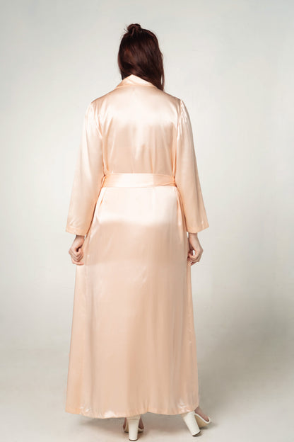 Vintage Peach Silk Robe O/S