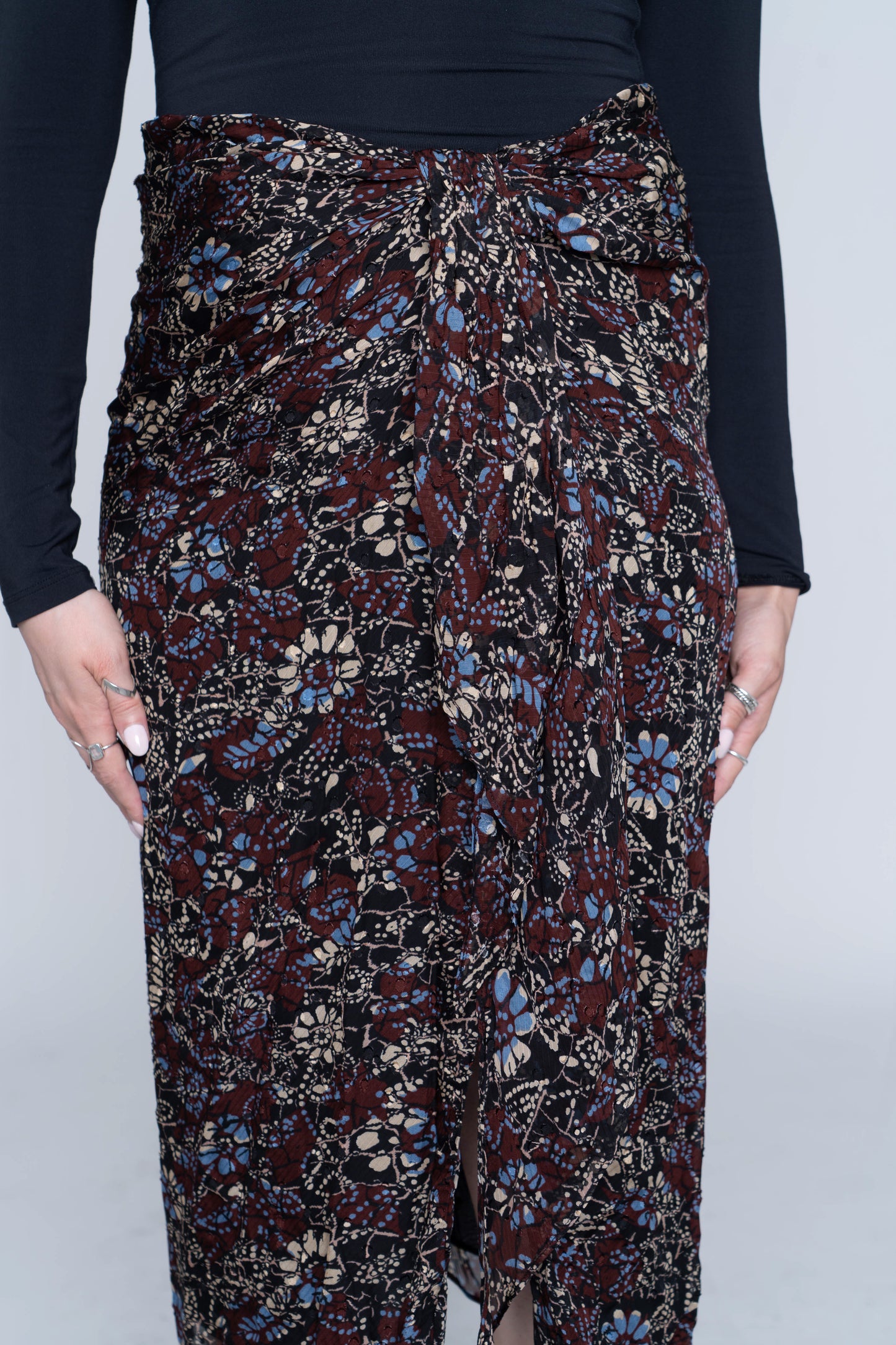 Ba&sh ‘Galia’ Floral Midi Skirt NWT Size L