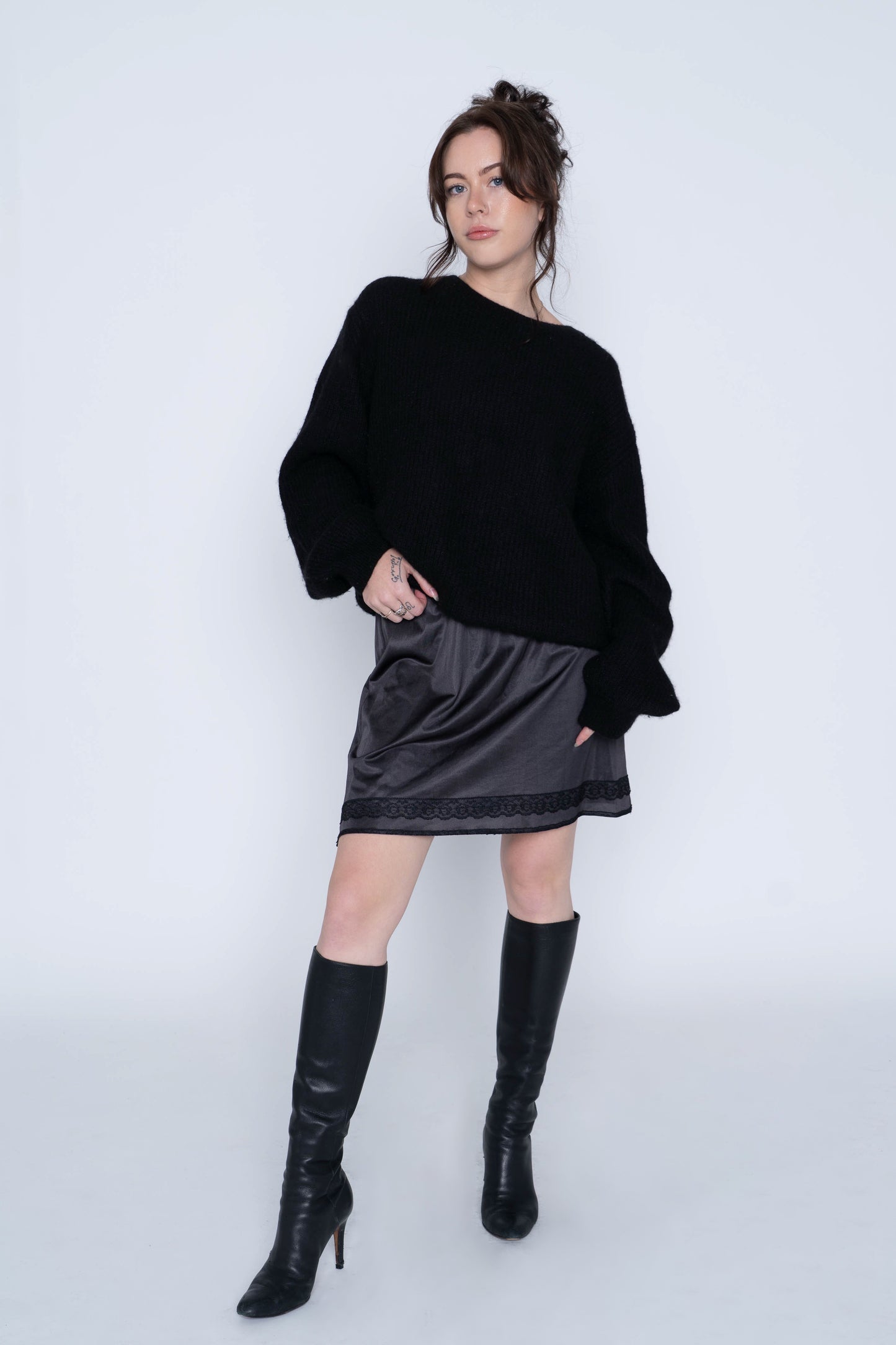 Vintage Patricia Black Slip Skirt Size S