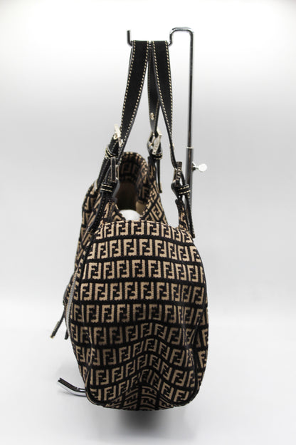 Fendi Zucchino Velvet Shoulder Bag