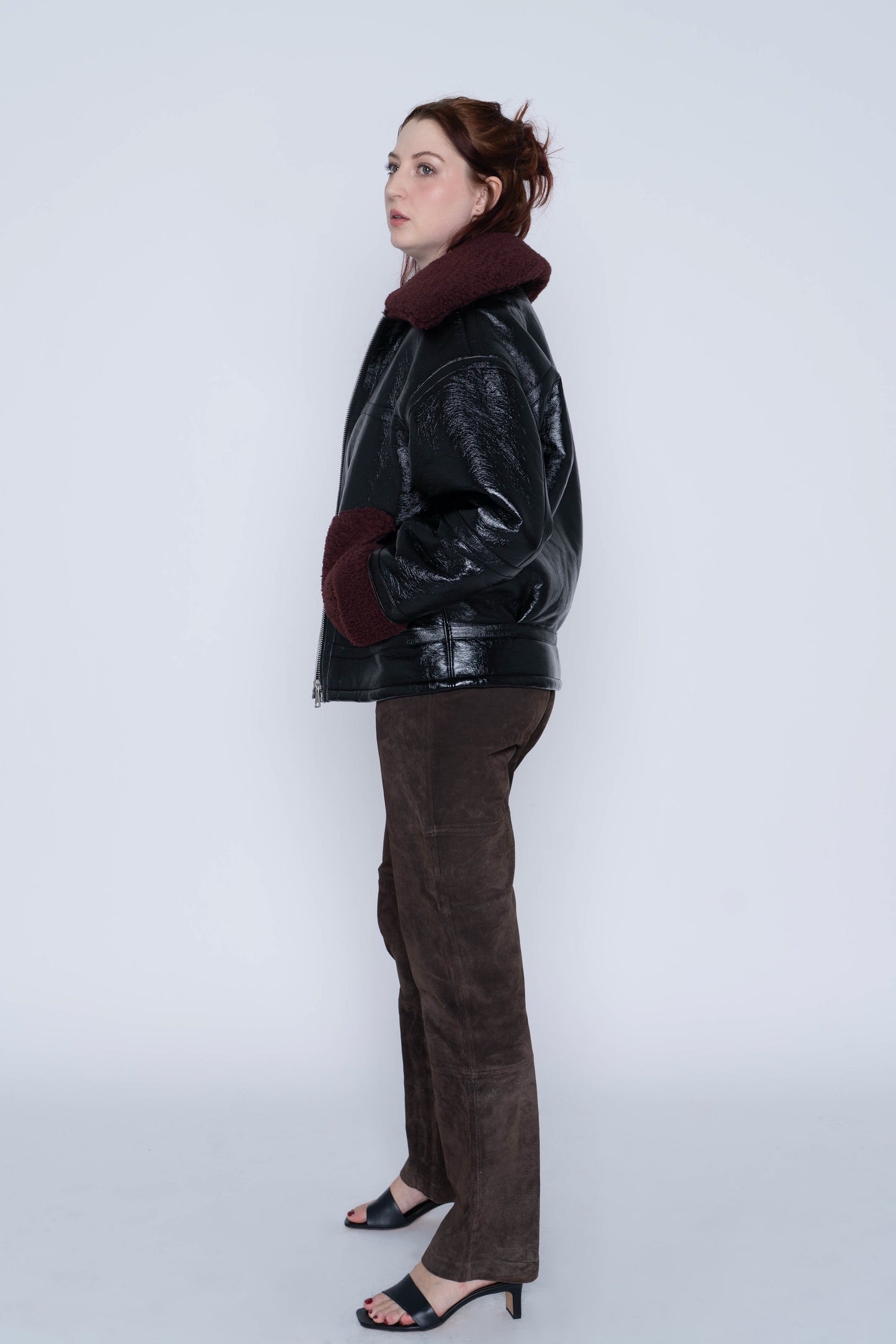 Apparis ‘Catalina’ Noir and Burgundy Coat