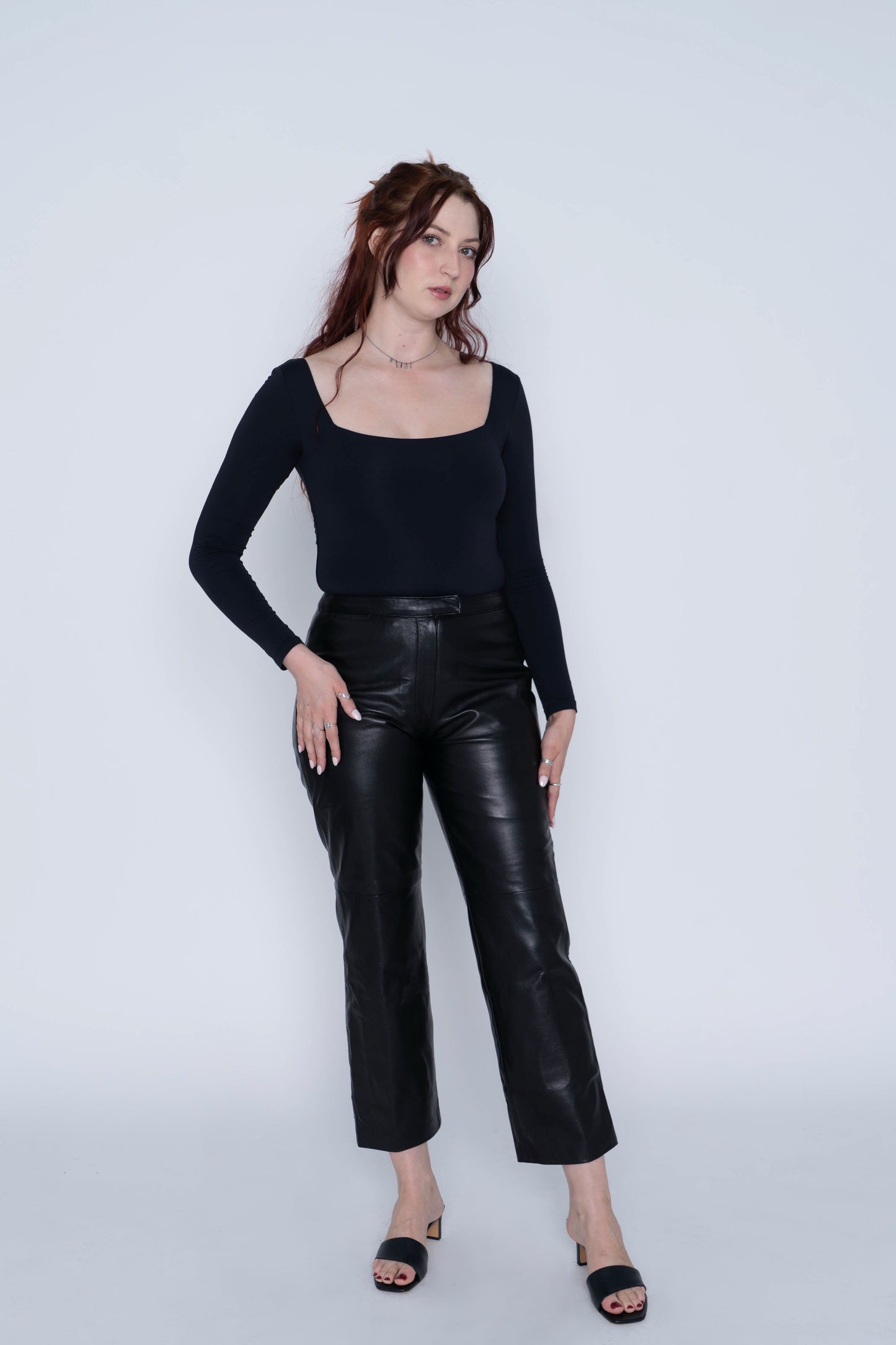 Vintage Danier Black Leather Pants Size 8