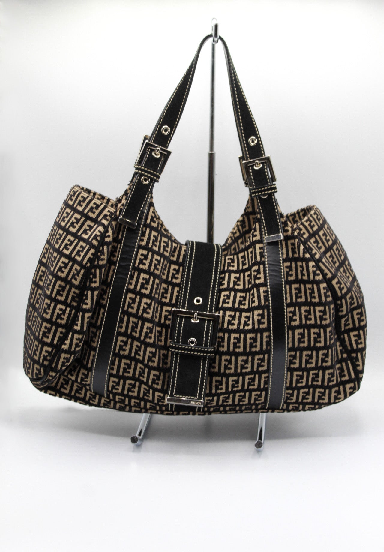 Fendi Zucchino Velvet Shoulder Bag