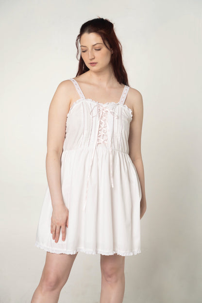 White Babydoll Sleeveless Dress Size Large / XL