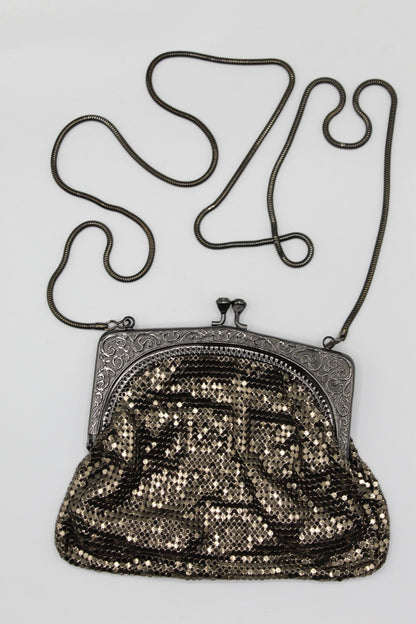 Vintage Jeanne Lottie Black Metal Mesh Crossbody