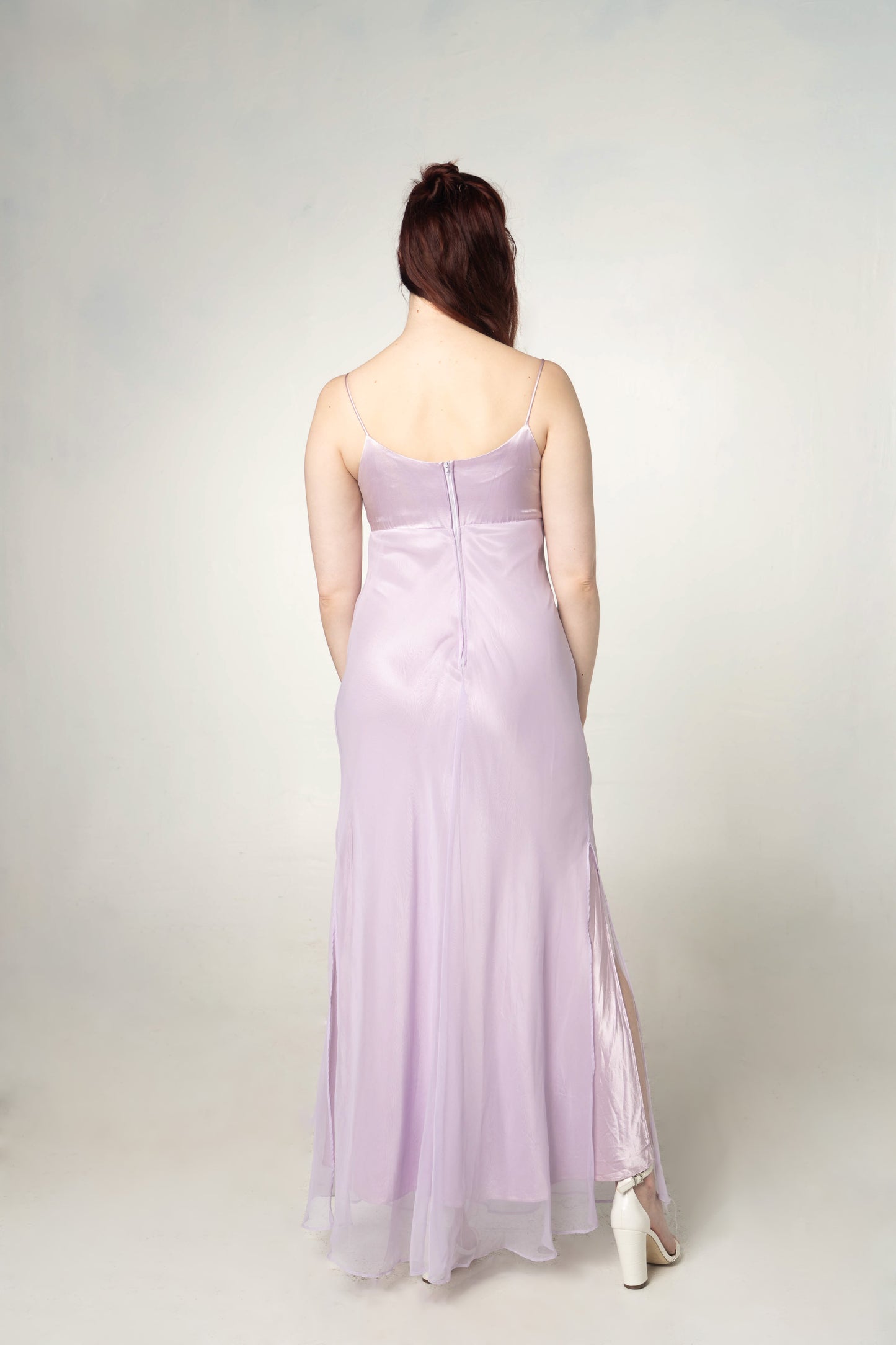 90's Vintage Lilac Empire Waist Dress Size 6