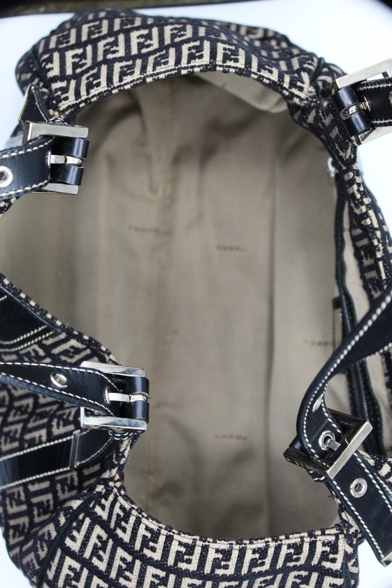 Fendi Zucchino Velvet Shoulder Bag