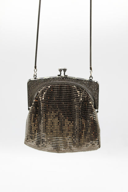 Vintage Jeanne Lottie Black Metal Mesh Crossbody